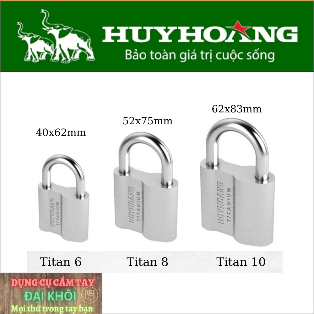 Khóa cửa Titanium Huy Hoàng chống cắt, chống trộm cao cấp