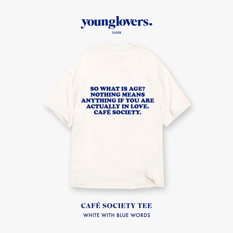 Áo thun CAFE SOCIETY chữ xanh dương
