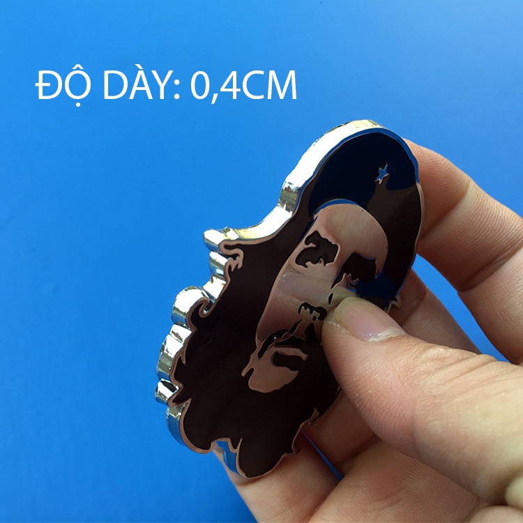 Tem Decal Dán 3D Logo Che Geuvara Kim Loại Trang Trí Xe Hơi, Chống Trầy Xước, Bảo Vệ Cửa, Đuôi Xe [ Hàng Loại Tốt]