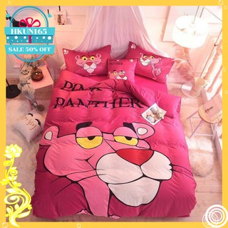 Bộ chăn ga gối nỉ nhung 3D(báo nền hồng)