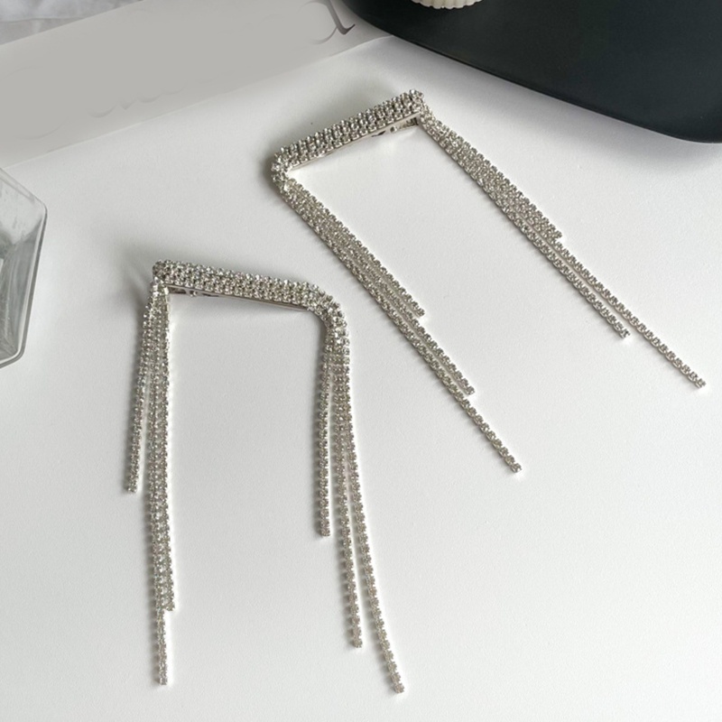 Kẹp Tóc Tua Rua Dài Đính Đá Chống Trượt Hóa Trang