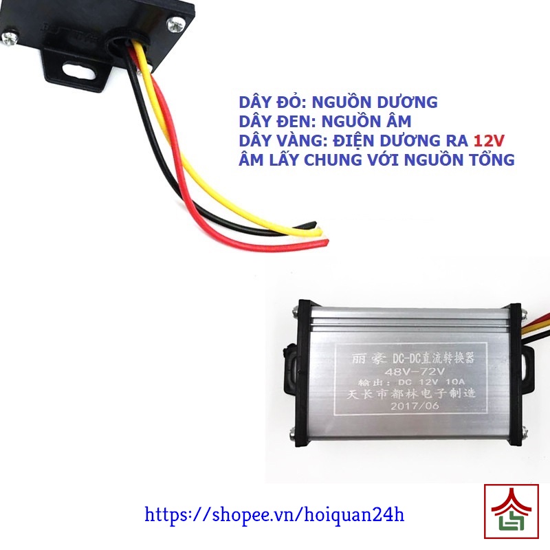 Bộ Đổi Nguồn 36-120V Về 12V Tải Lớn 20A Cao Cấp Cho Xe Điện