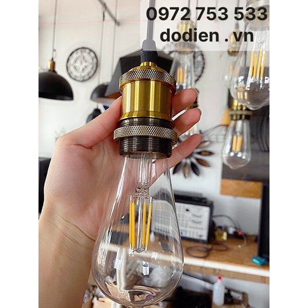 Bộ dây thả đui đồng có đế ốp trần decor T025 ,dây trang trí quán cafe shop