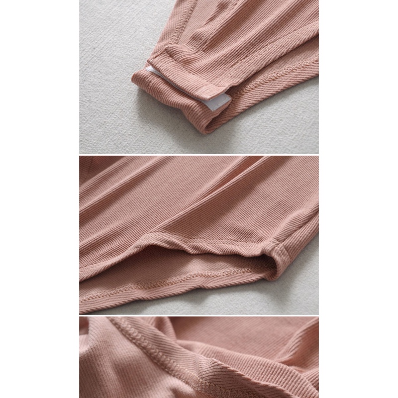 Áo liền quần tay dài cổ cao màu trơn dáng ôm phong cách quyến rũ cho nữ