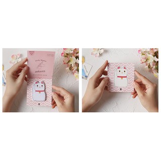 Washitape set giấy note hoa, mèo, dâu tây