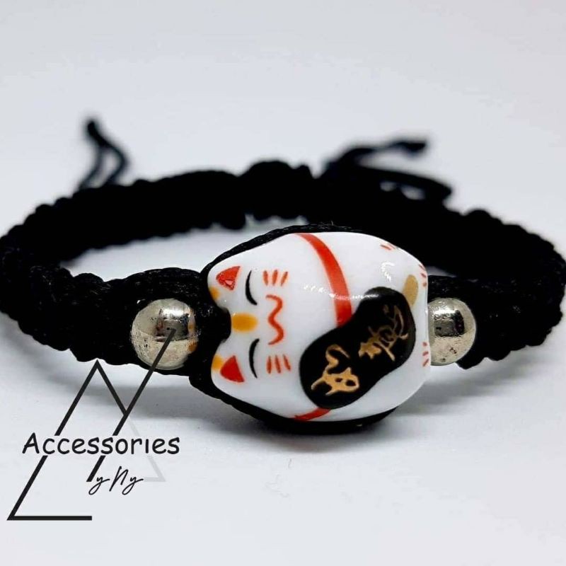 Vòng tay handmade mèo may mắn, vòng mèo thần tài, mèo Maneki Neko