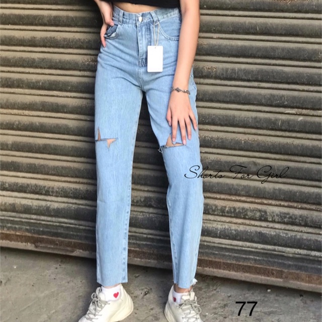 Quần xanh rách gối