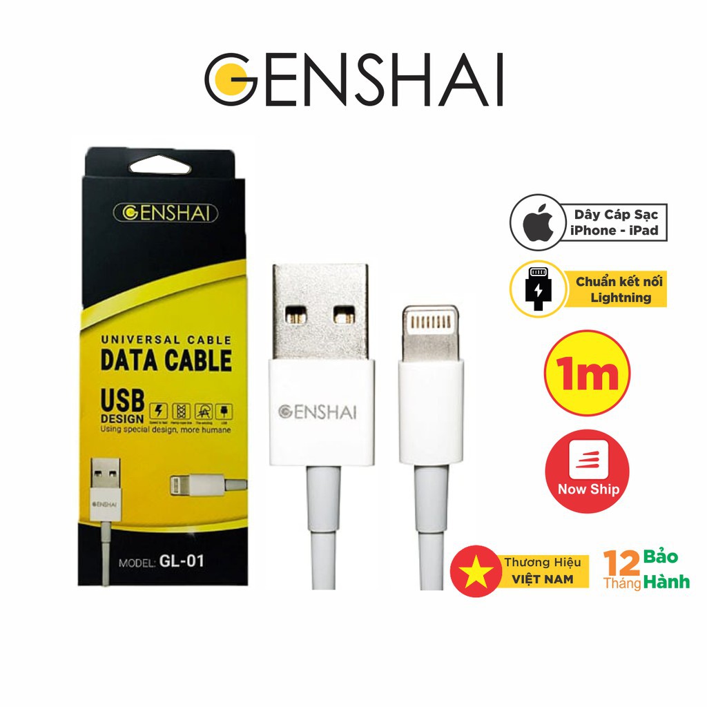 Cáp Sạc Genshai Lightning GL01 dài 1M