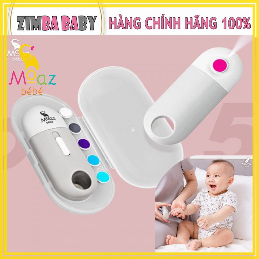 Máy dũa móng tay MOAZ BEBE MB-015 với 4 tấm mài kèm đèn Pin hỗ trợ - Hàng chính hãng bảo hành 12 tháng