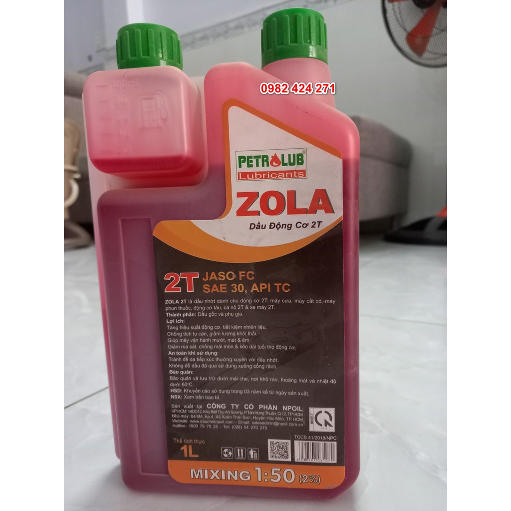 Nhớt đỏ động cơ 2 thì ZOLA 1 lít