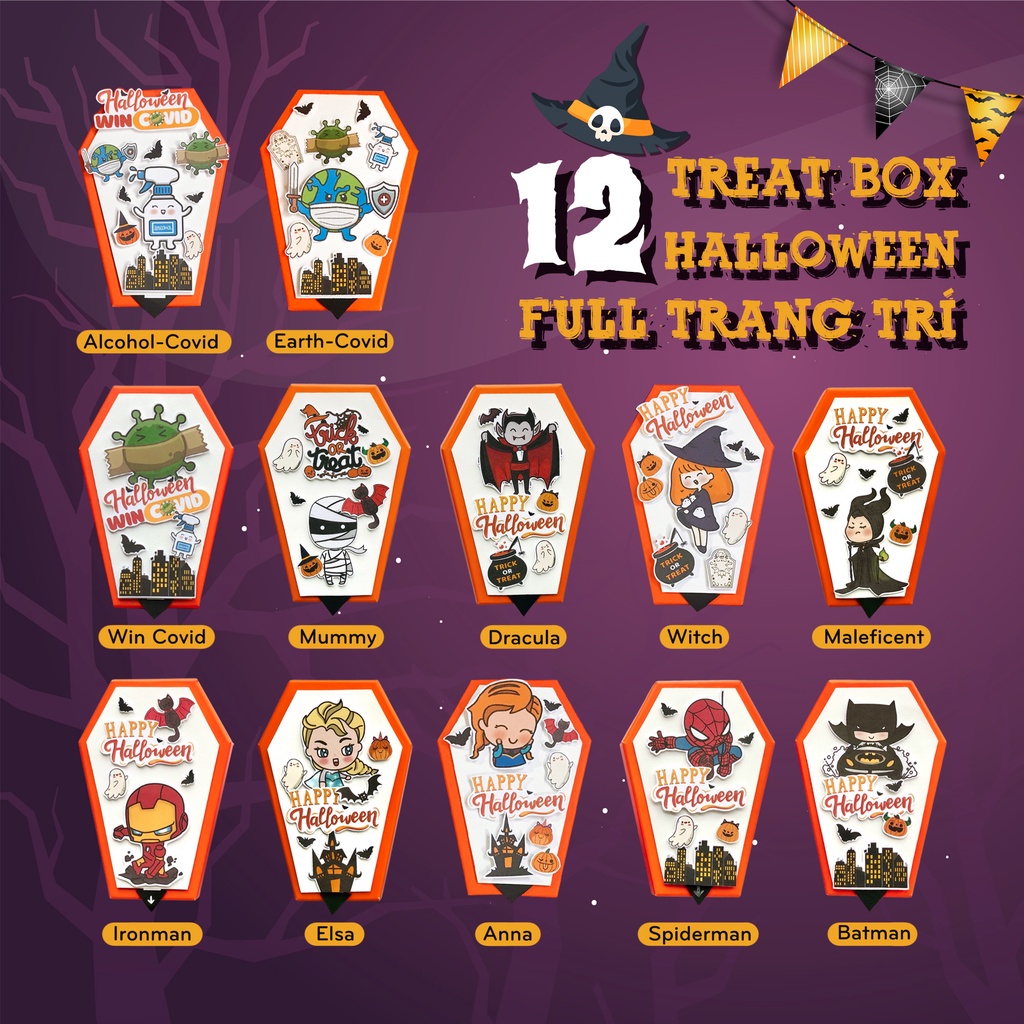 Combo Mặt nạ hóa trang và Hộp kẹo Halloween