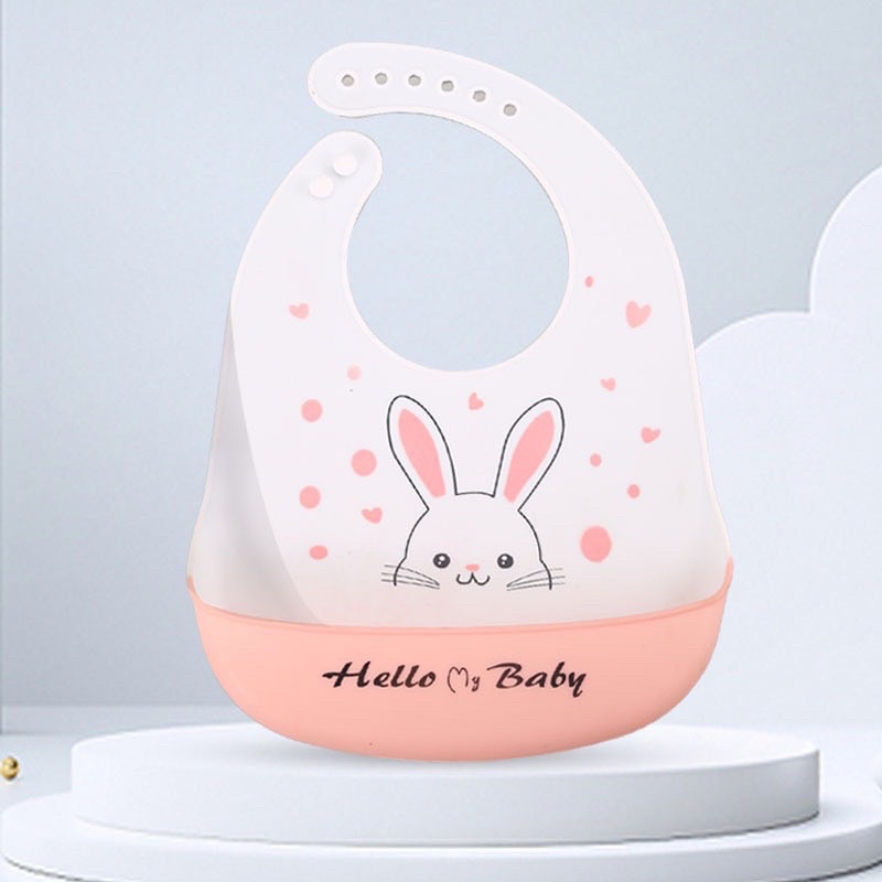Yếm ăn dặm cho bé (chất liệu Silicone, ko bám bẩn)