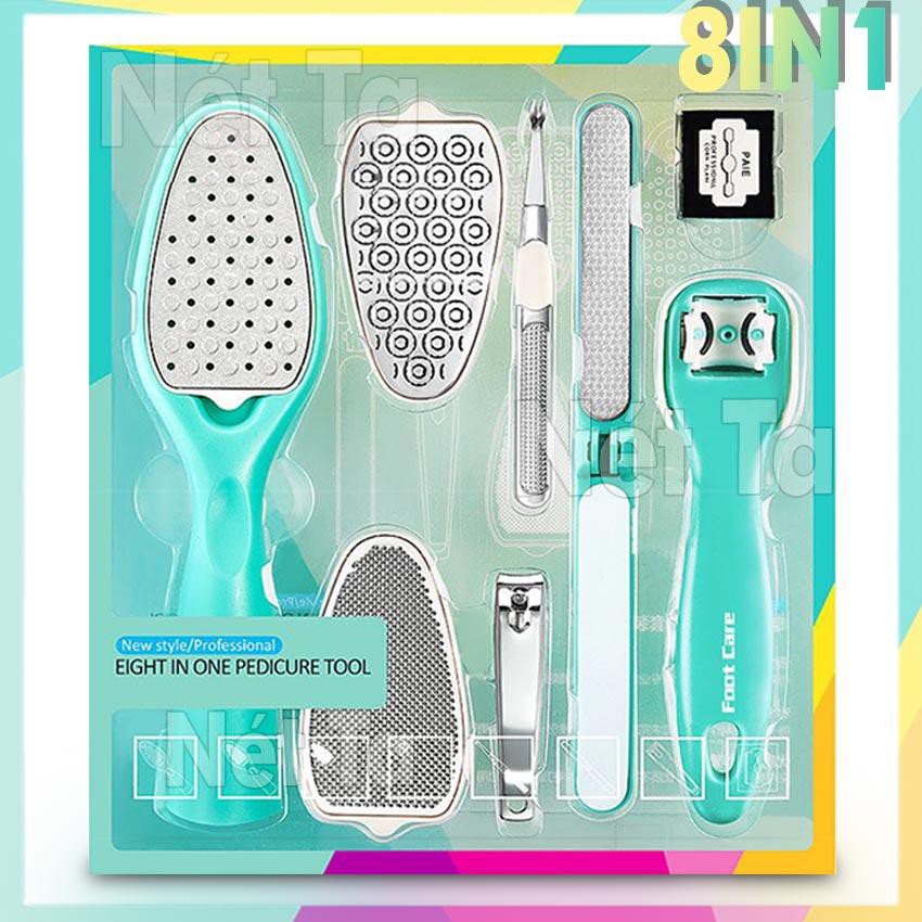 Chà gót chân 8in1 cao cấp tẩy da chêt, nứt nẻ, chai chăm sóc móng đa năng Nét Ta NT811