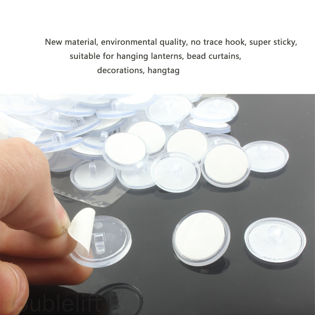 20pcs Ceiling Disc Hooks PVC Sunshade Sucker Hooks Transparent Self Adhesive Ceiling Suctions doublelift store