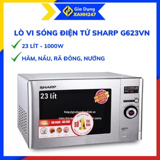 Lò vi sóng sharp có nướng R-G623VN(ST) , lò vi sóng Sharp điện từ - 23 lít
