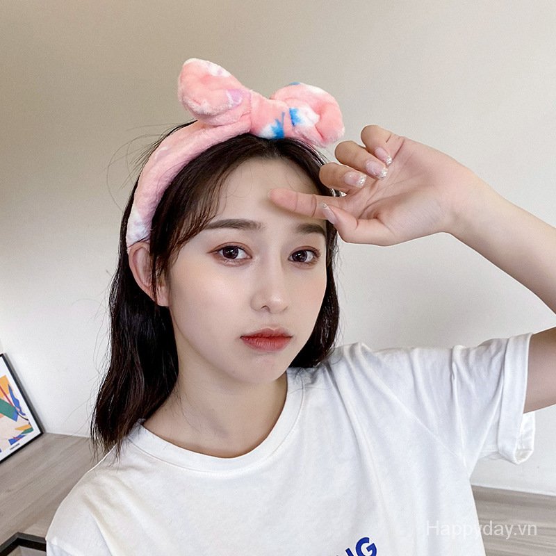 Băng đô nơ vải nhung mềm mại cho nữ