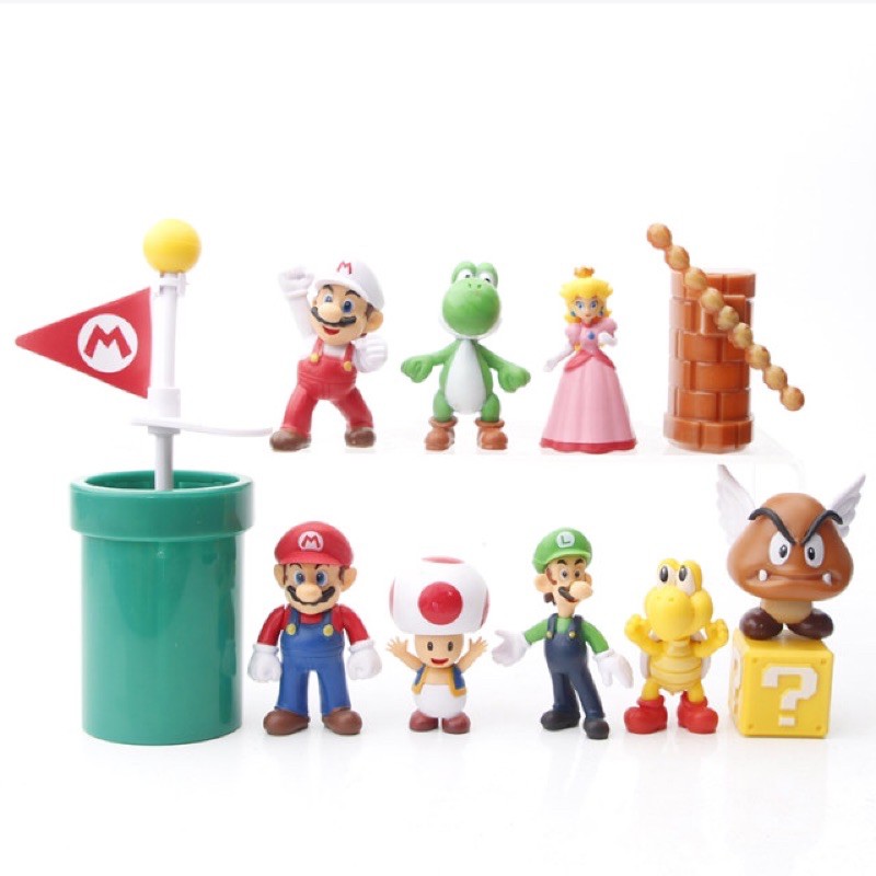 Có sẵn  Set 12 Mô Hình Super Mario  4-10cm