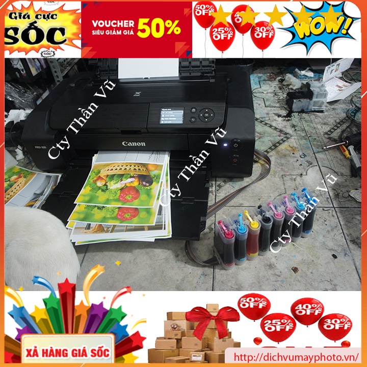 Dẫn mực ngoài máy in canon Pro 200 mã thỏi 65 dùng 8 màu mực M BK C Y LGY GY PM PC hàng chất lượng Kholinhkienmayin