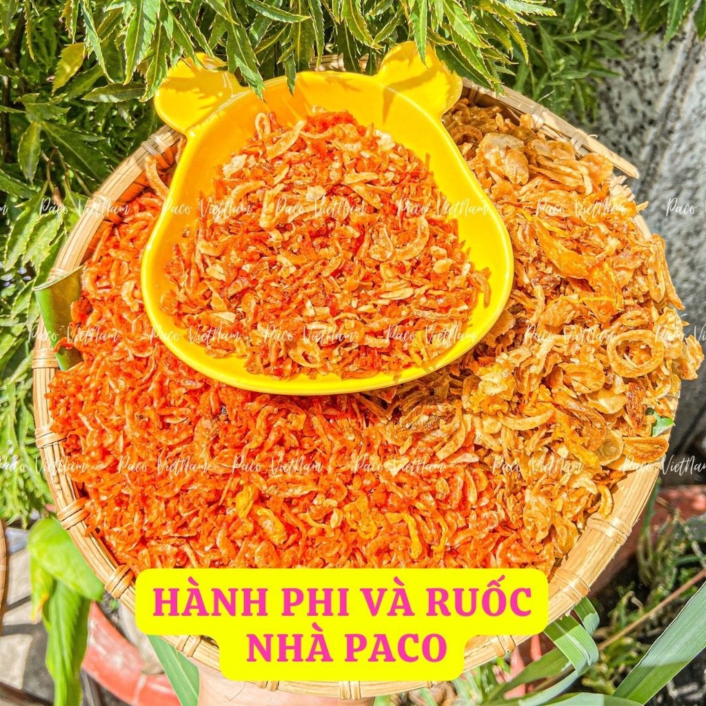COMBO CON NGOAN nhà Paco gồm 1 xấp bánh tráng dẻo tôm kèm ruốc hành phi khô gà và túi bơ siêu béo
