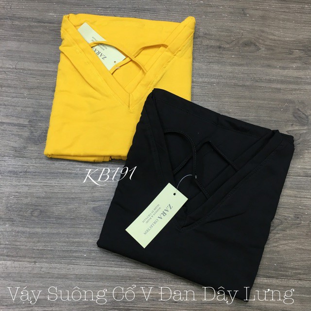 ĐẦM SUÔNG ❄ FREESHIP ❄ VÁY SUÔNG CỔ V ĐAN DÂY THỜI TRANG XIXO MẶC 2 KIỂU DS0002