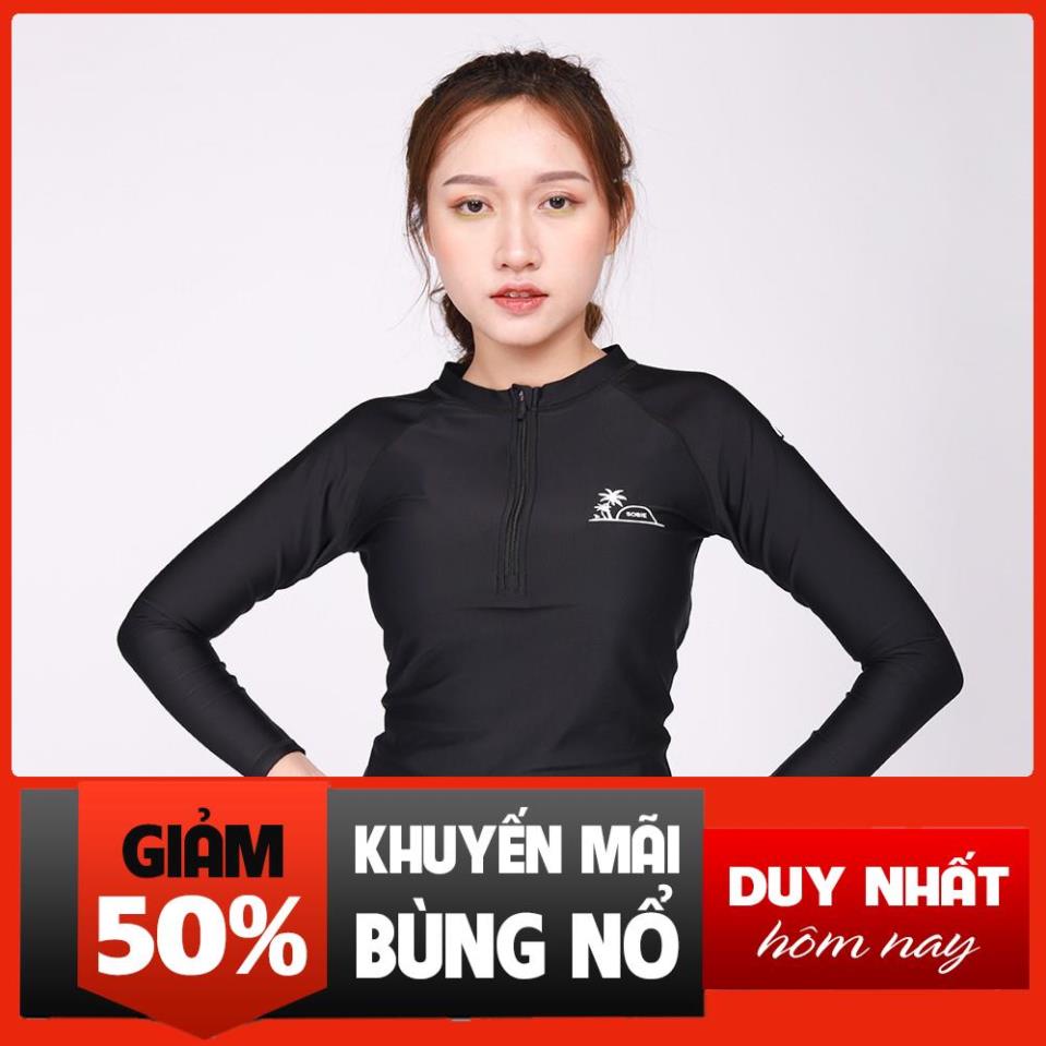 Áo Bơi Nữ Sobie Zipper Palm Black * | BigBuy360 - bigbuy360.vn