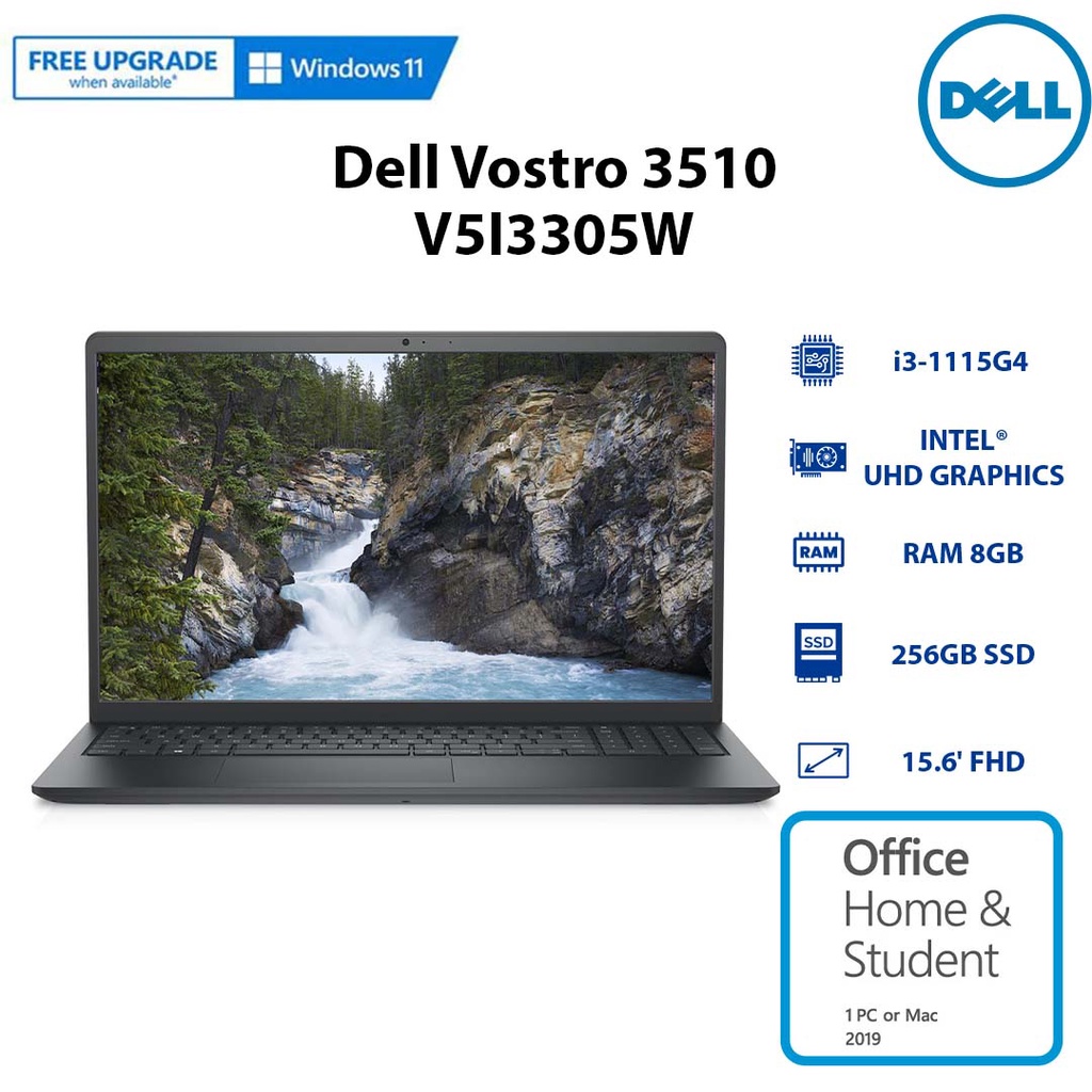 Laptop Dell Vostro 3510 (V5I3305W) (i3-1115G4 | 8GB | 256GB | Intel® UHD Graphics | 15.6' FHD | Win 11 | Office)