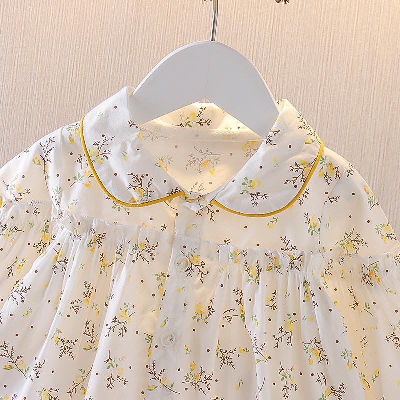 Áo tay dài họa tiết hoa thời trang xuân thu Hàn Quốc 2021 đáng yêu dành cho bé gái