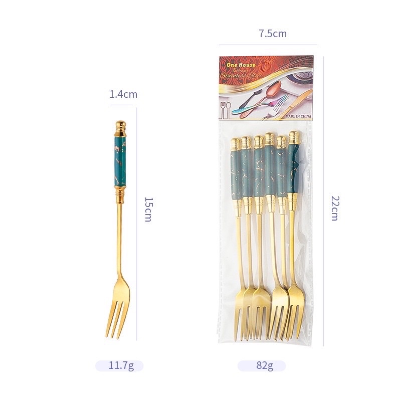 Lẵng để thìa dĩa trái cây viền vàng V6 trang trí nhà cửa Huydecor
