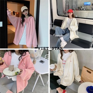 Áo Khoác Hoodie KHÓA KÉO BASIC Chữ D Unisex - VIET_STAR