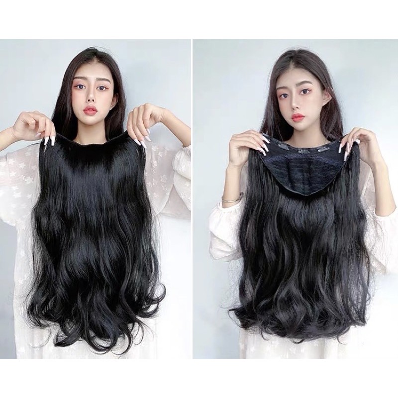 Tóc giả nữ đẹpFREESHIPTóc giả kẹp u xoăn 55cm cao cấp ms025