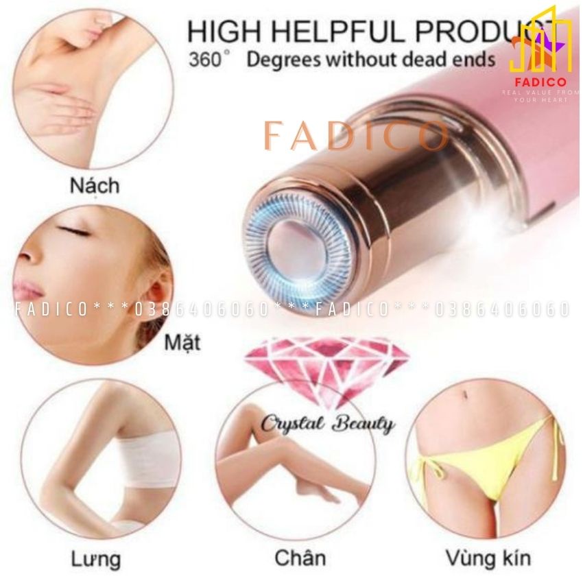 [Hcm]Máy cạo lông mini,máy cạo lông vùng kín,máy cạo lông body cho nam nữ,Máy cạo lông FLAWLLESS đa chức năng-fadico