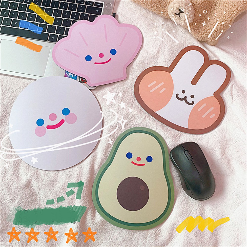 Lót Chuột Mouse Pad Hình Mặt Cười Mỉm, Trái Bơ Dễ Thương