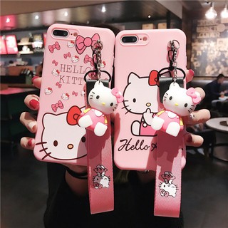 Ốp lưng iphone Hello Kitty kèm móc treo-  Ốp Iphone11 iphone 11 pro max 6 6s 6plus 6splus 7 7plus 8 8plus X XS XSmax