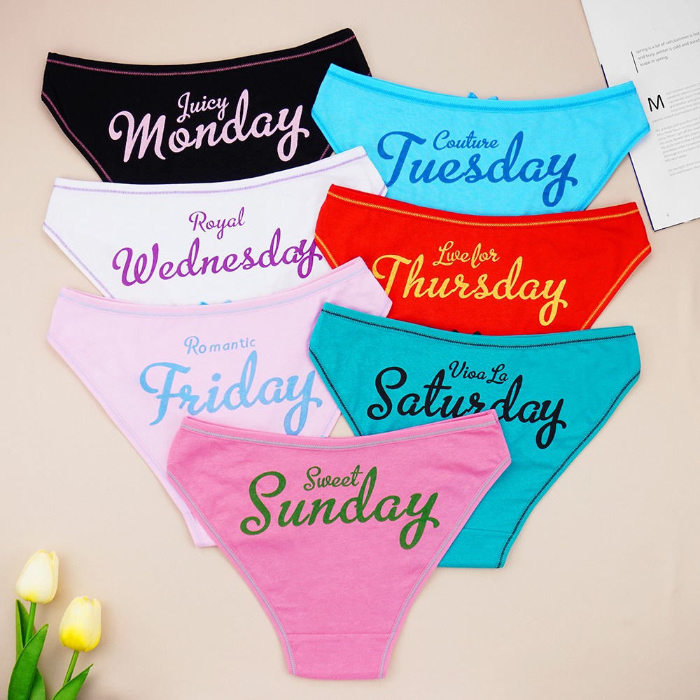 Set 7 Quần Lót Cotton Lưng Thấp Thời Trang Cho Nữ | BigBuy360 - bigbuy360.vn