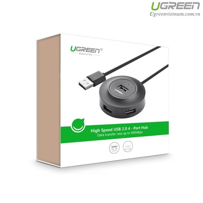 Bộ chia 4 cổng USB 2.0 chính hãng Ugreen cao cấp