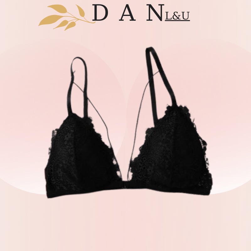 Áo Ngực Ren Bralette Có Mút Đan Dây Cài Trước DAN L&amp;U 3099