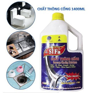 Chai Thông Bồn Cầu Cống Cực Mạnh 1400ml – chất chống tắc nghẽn cấp tốc