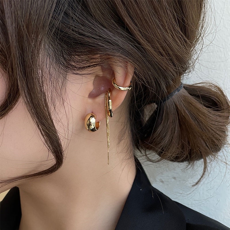 Set bông tai kẹp vành