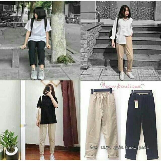 Quần baggy kaki unisex chất đẹp | BigBuy360 - bigbuy360.vn