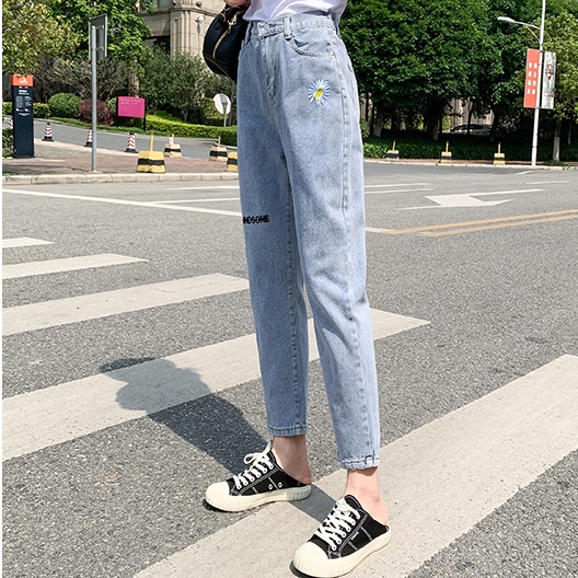 Quần Jeans Nữ Lưng Cao Ống Rộng Thời Trang Hàn Quốc