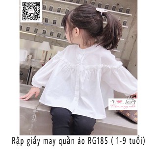 RẬP GIẤY ( Bản vẽ) _RG185_rập áo kiểu bé gái