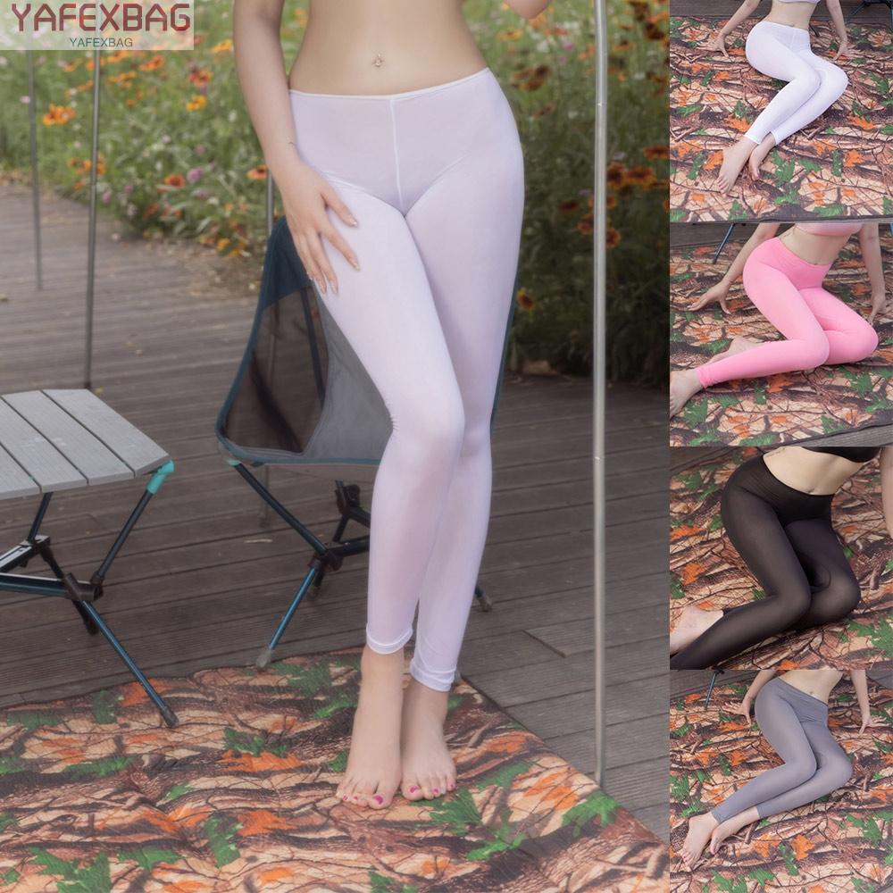 Women Sexy Leggings Long Pants Sheer See Transparent Soft Nylon Skinny Trousers 2022 hot sale new