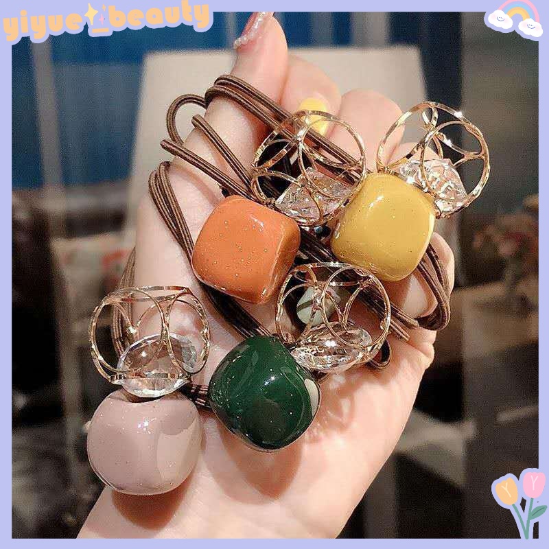 Dây Cột Tóc Cao Su Đính Pha Lê Rỗng