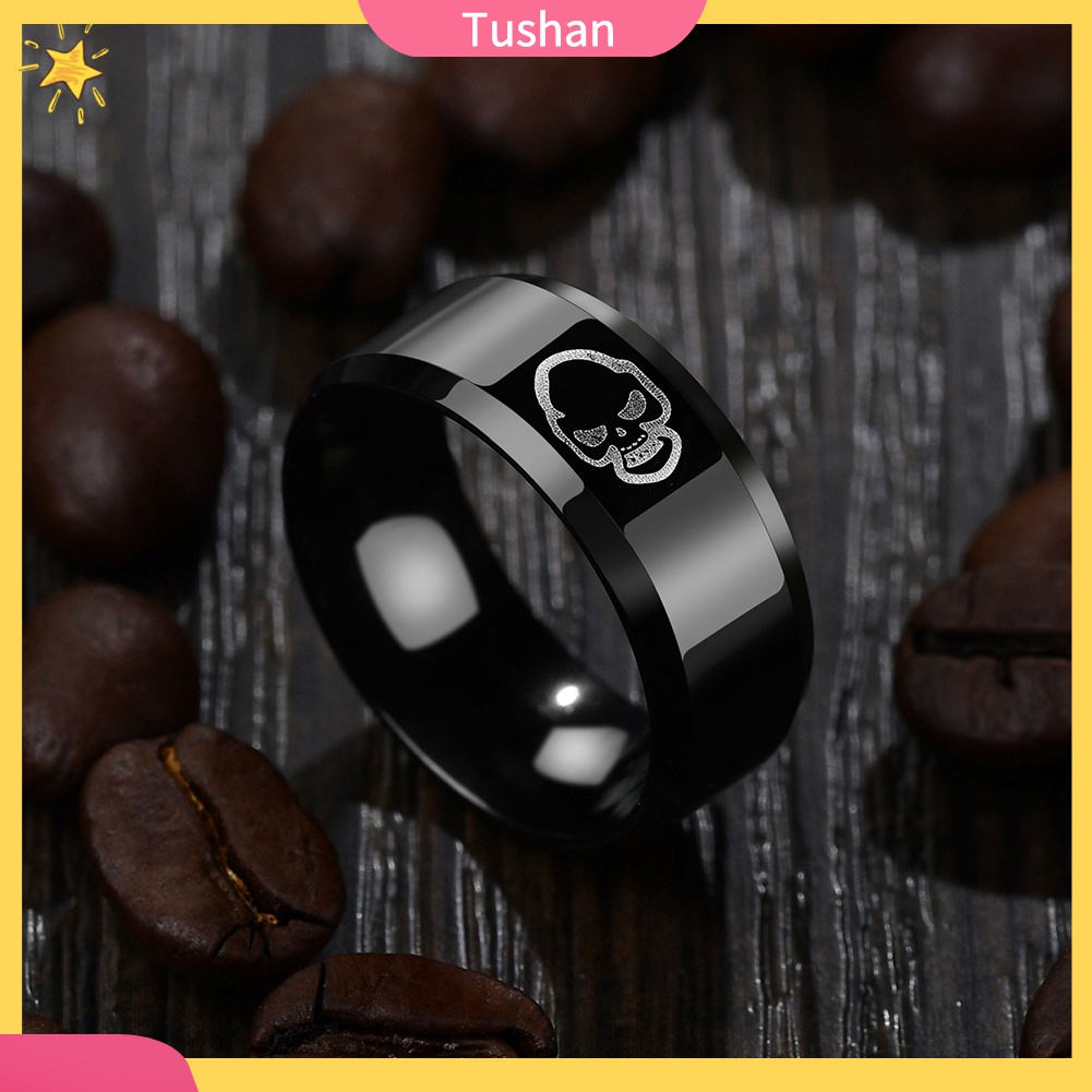 Nhẫn Thép Không Gỉ Hình Đầu Lâu Thời Trang Dành Cho Nam