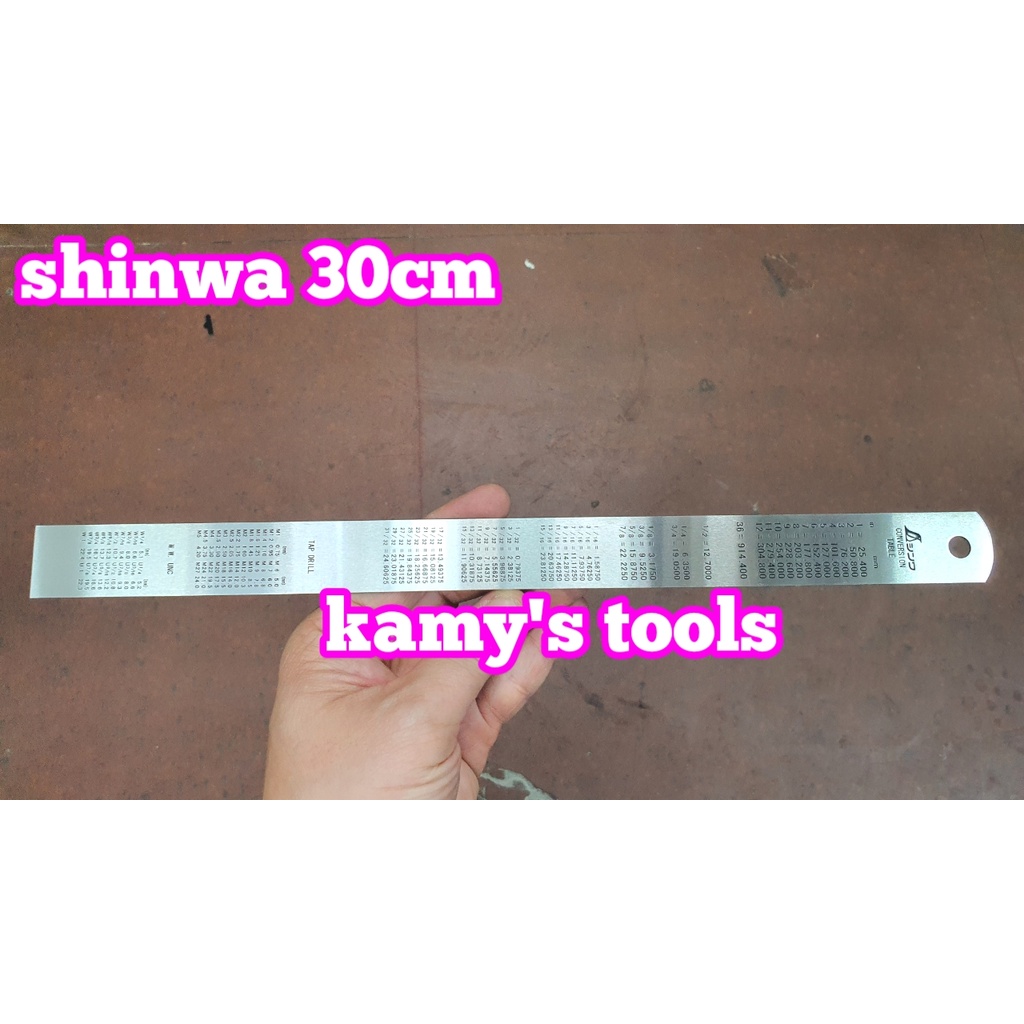 Thước lá Shinwa inox 0-300mm model 14028, thước lá 30cm