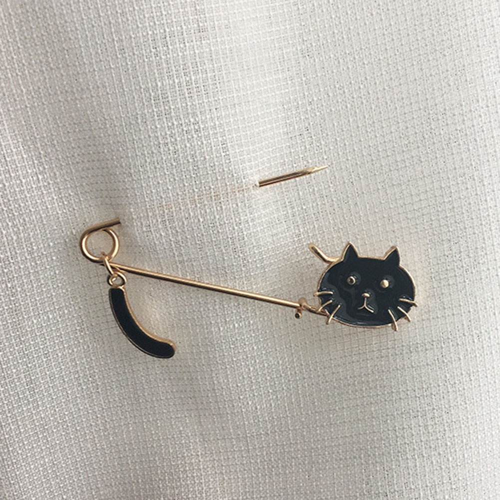 Ghim Cài Áo Hình Mèo Tráng Men Dễ Thương