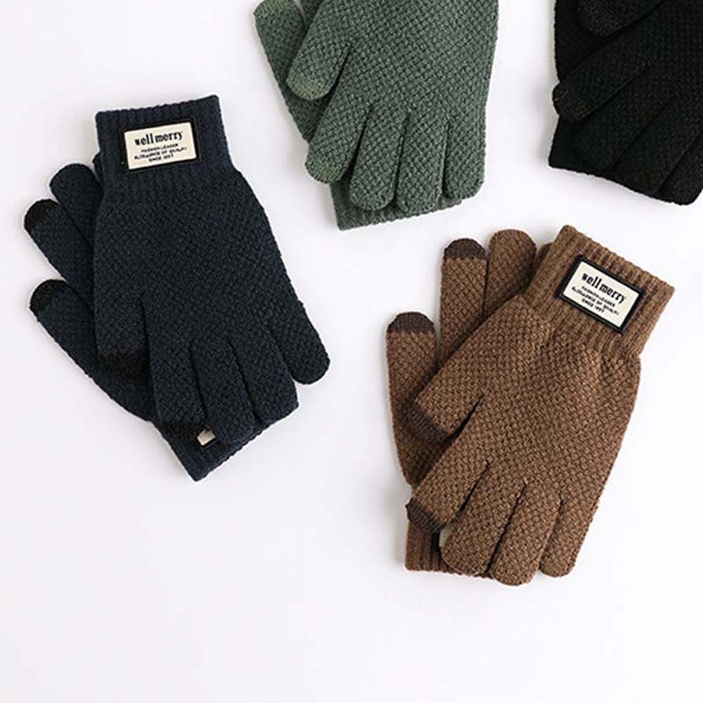 Găng tay lái xe dệt kim mềm mại dày dặn chống trượt có thể bấm màn hình cảm ứng cho nam và nữ