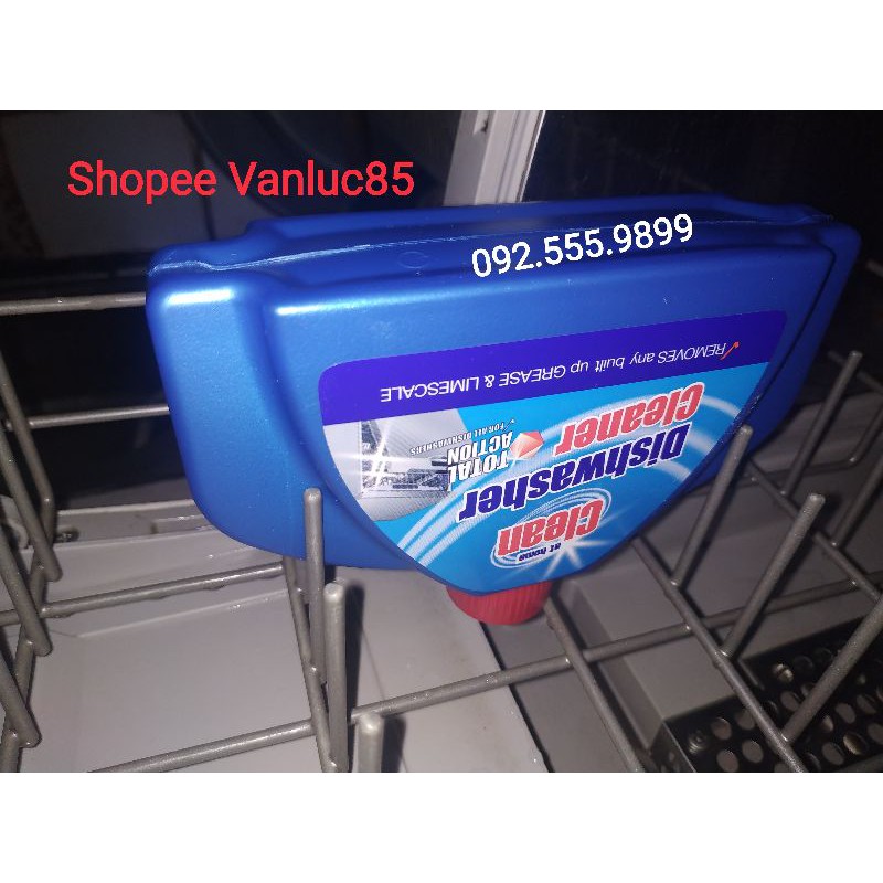 Vệ sinh máy rửa bát Home Clean, tẩy cặn canxi và mỡ tích tụ, hương dịu nhẹ.