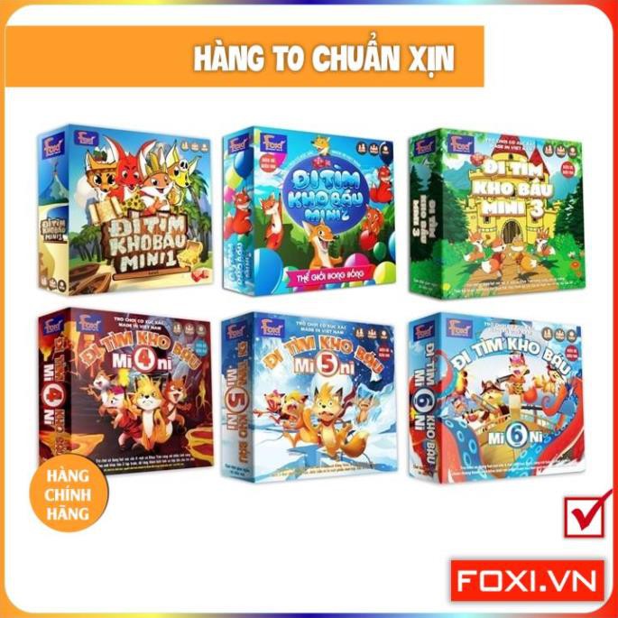 Boardgame-Đi tìm kho báu Mini 4 Foxi-trò chơi phát triển khả năng nhớ-suy luận-phán đoán logic