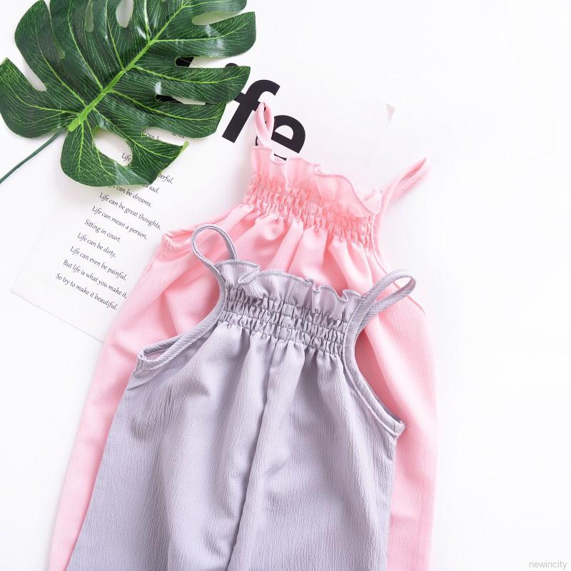 Áo liền quần 2 dây kiểu dáng xinh xắn cho bé gái